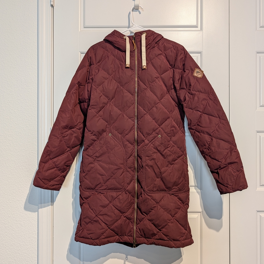 Burton Maroon Quilted Jacket with Hood
